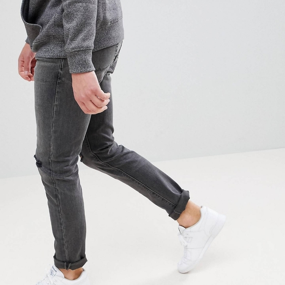 Men Skinny Jeans in vintage washed in black - Picture 2 of 4